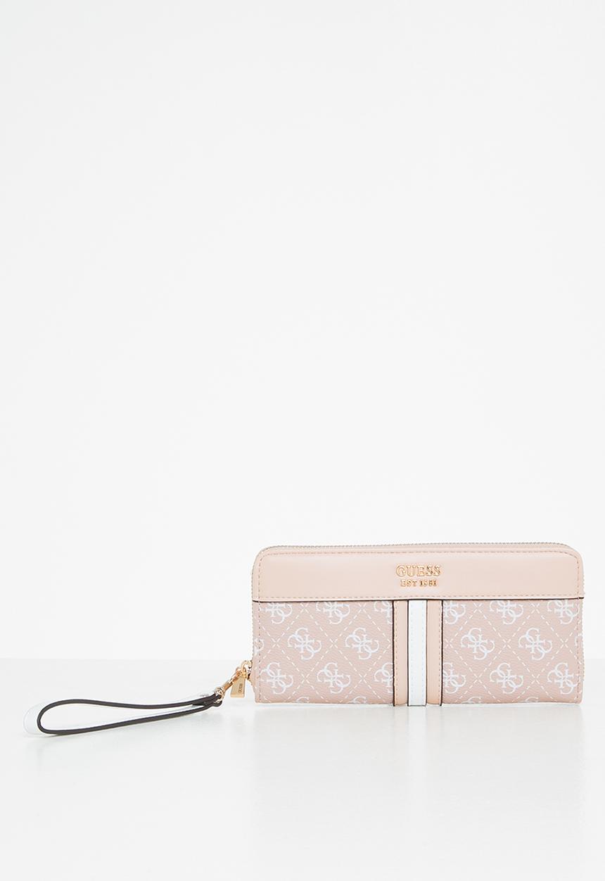 GUESS - Kasinta slg large zip around - biscuit logo multi