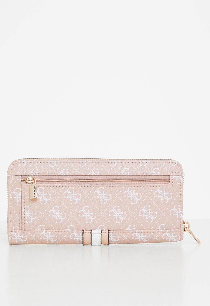 GUESS - Kasinta slg large zip around - biscuit logo multi