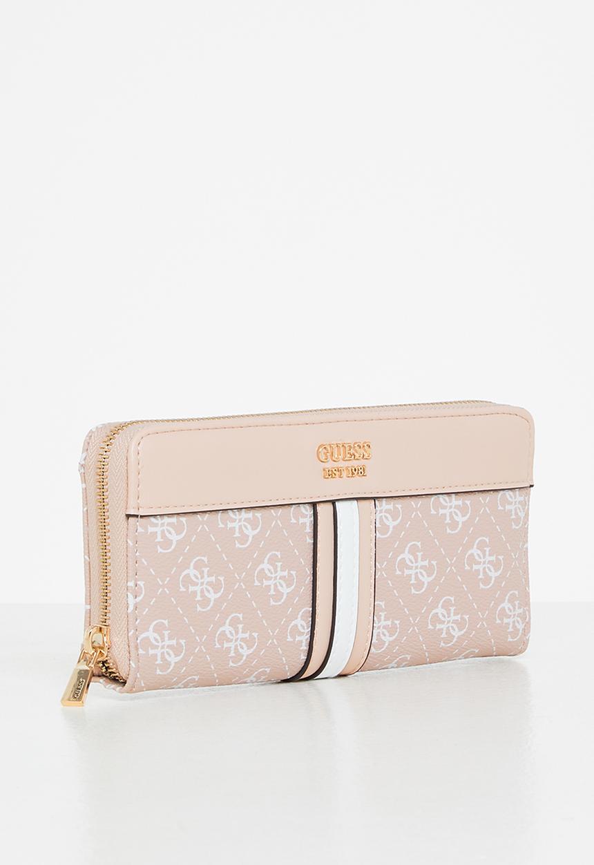 GUESS - Kasinta slg large zip around - biscuit logo multi