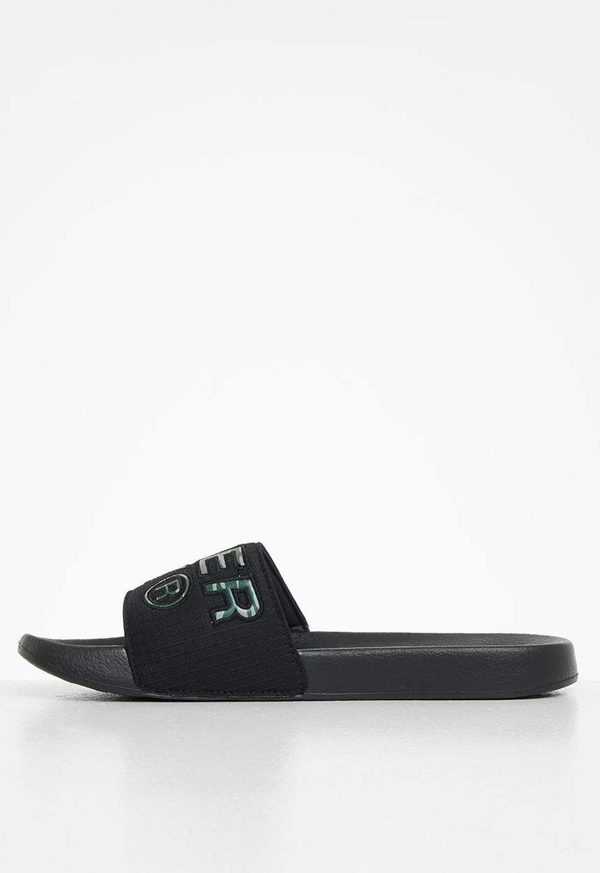 Superdry. - Infill pool slider - black