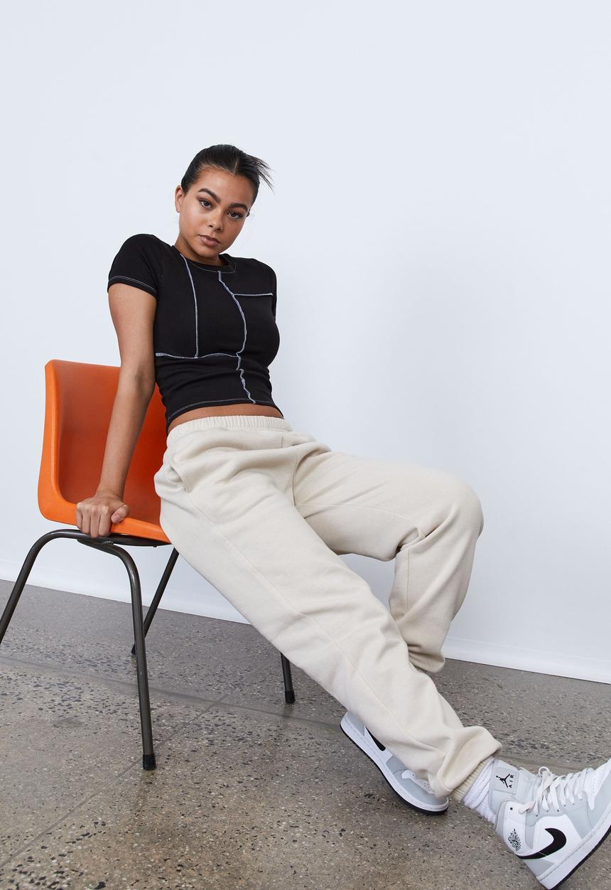 Factorie - Super slouchy trackpant - light stone