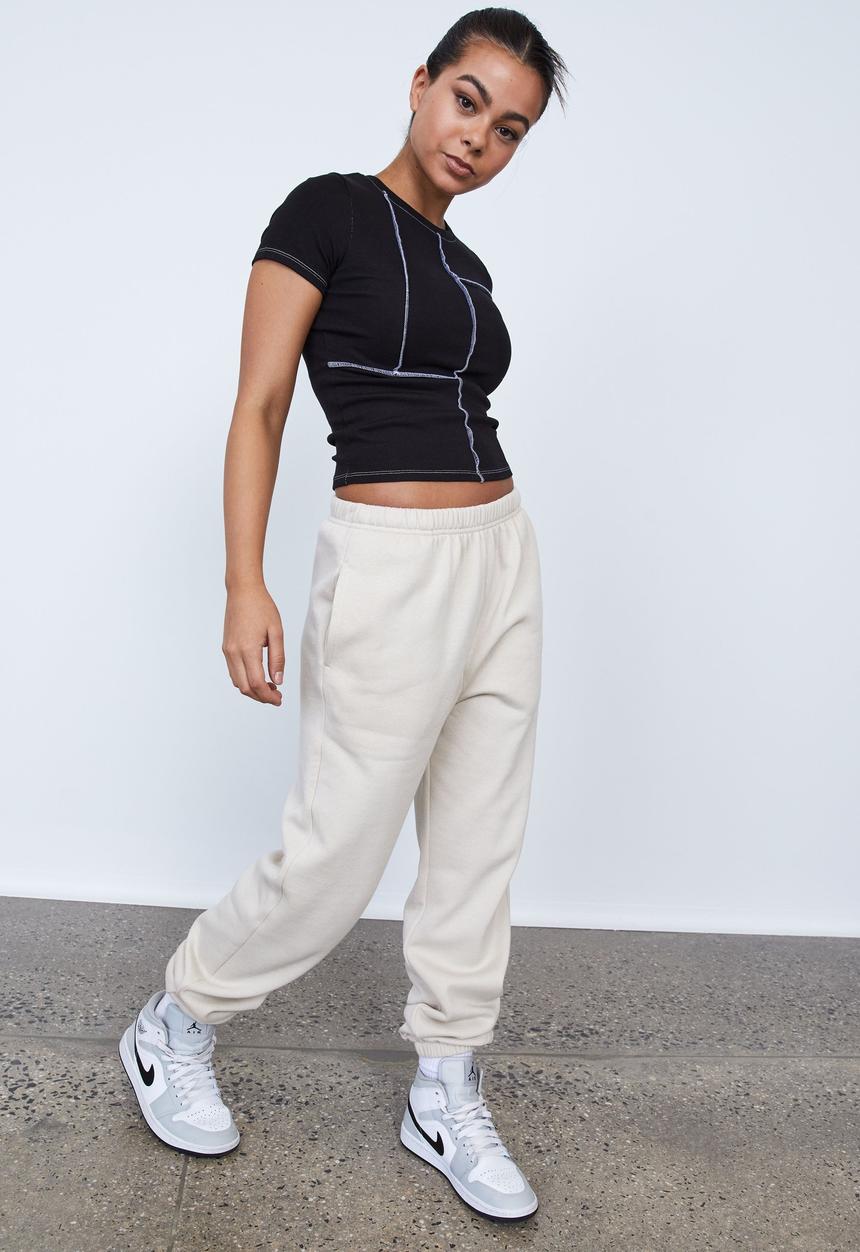 Factorie - Super slouchy trackpant - light stone