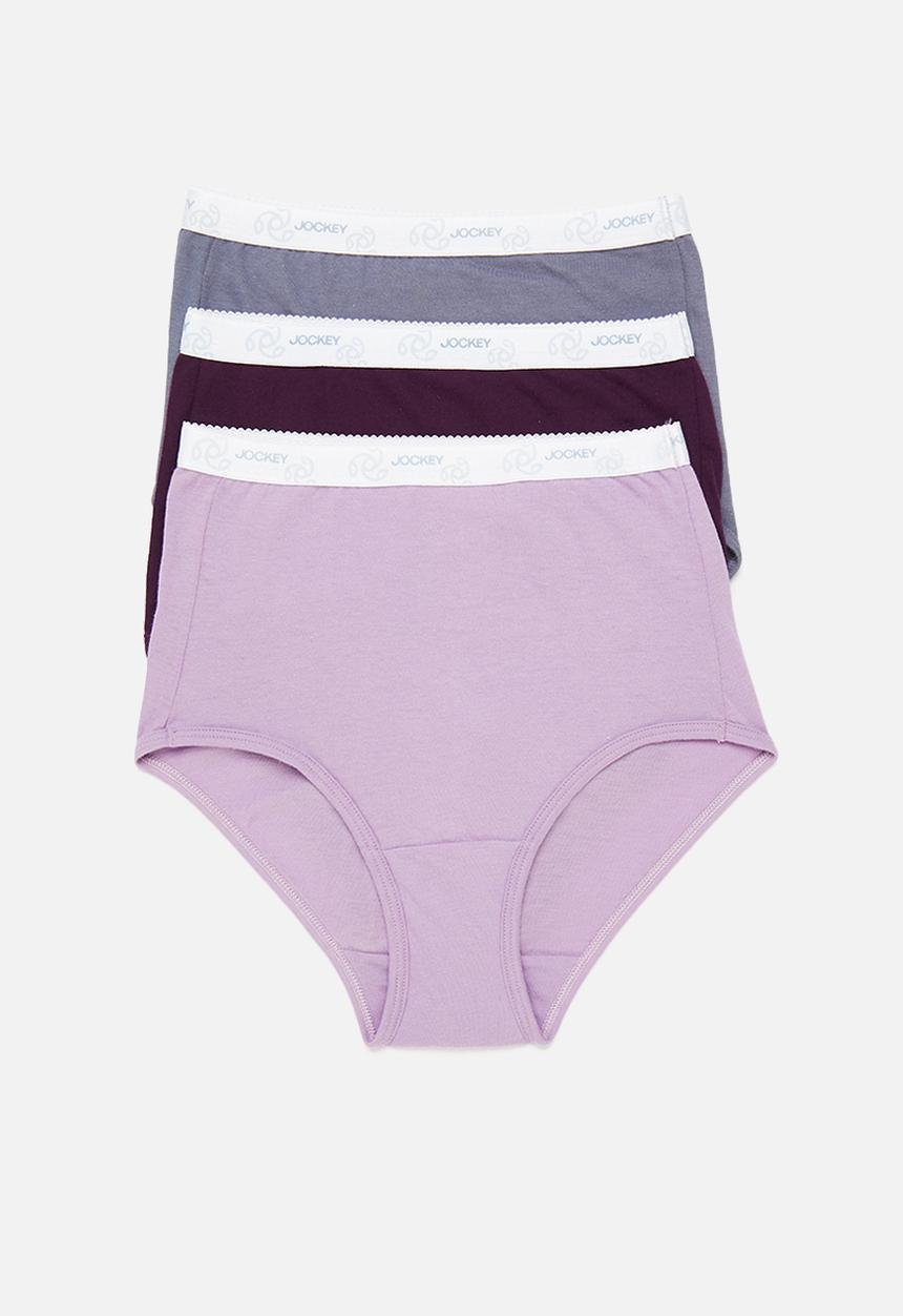Jockey - 3 Pack plain full brief -multi  