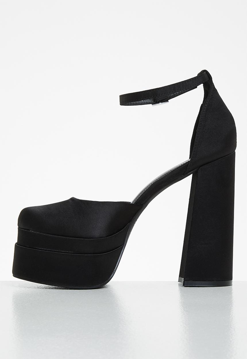 Plum - Vixen platform heel - black