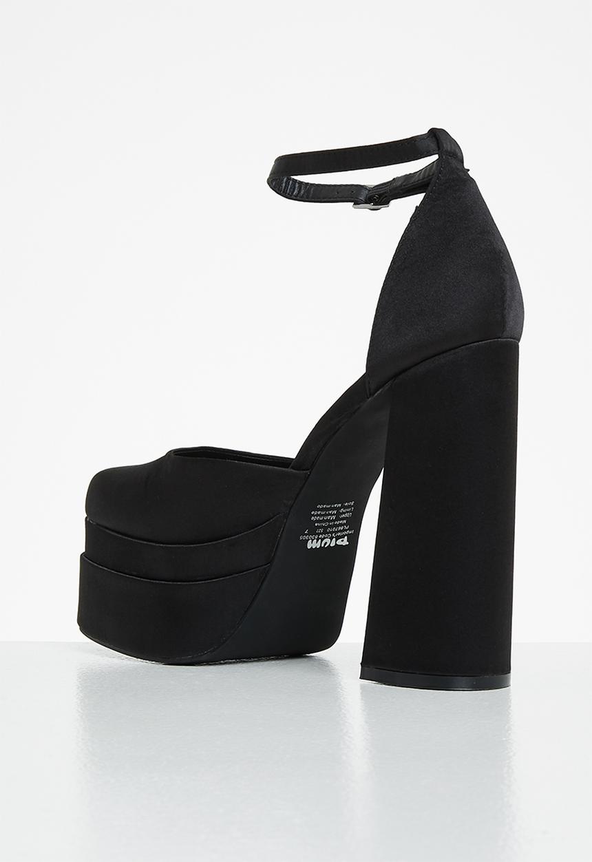 Plum - Vixen platform heel - black