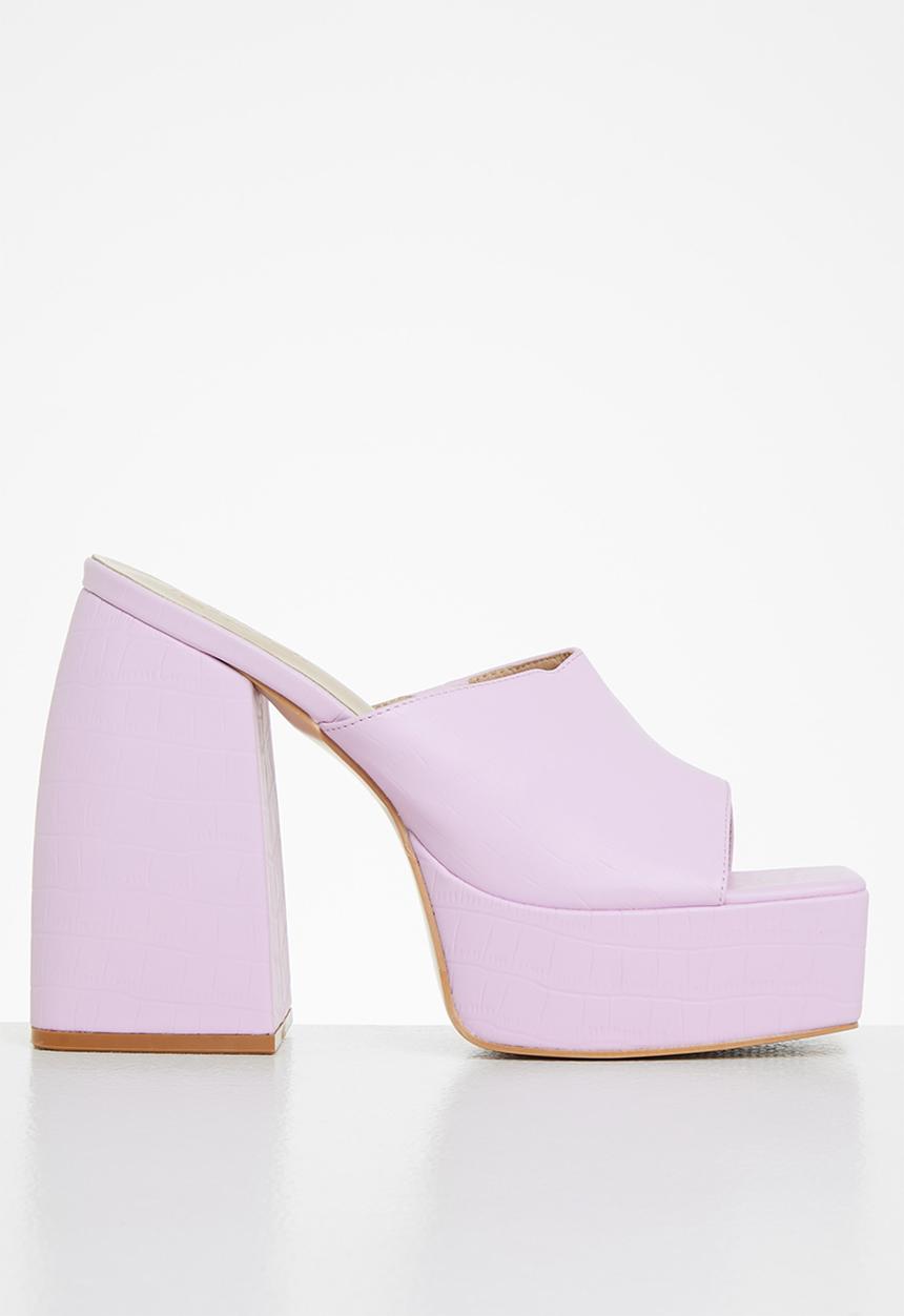 Z_Code_Z - Fhalayla square toe platform mule heel - lilac