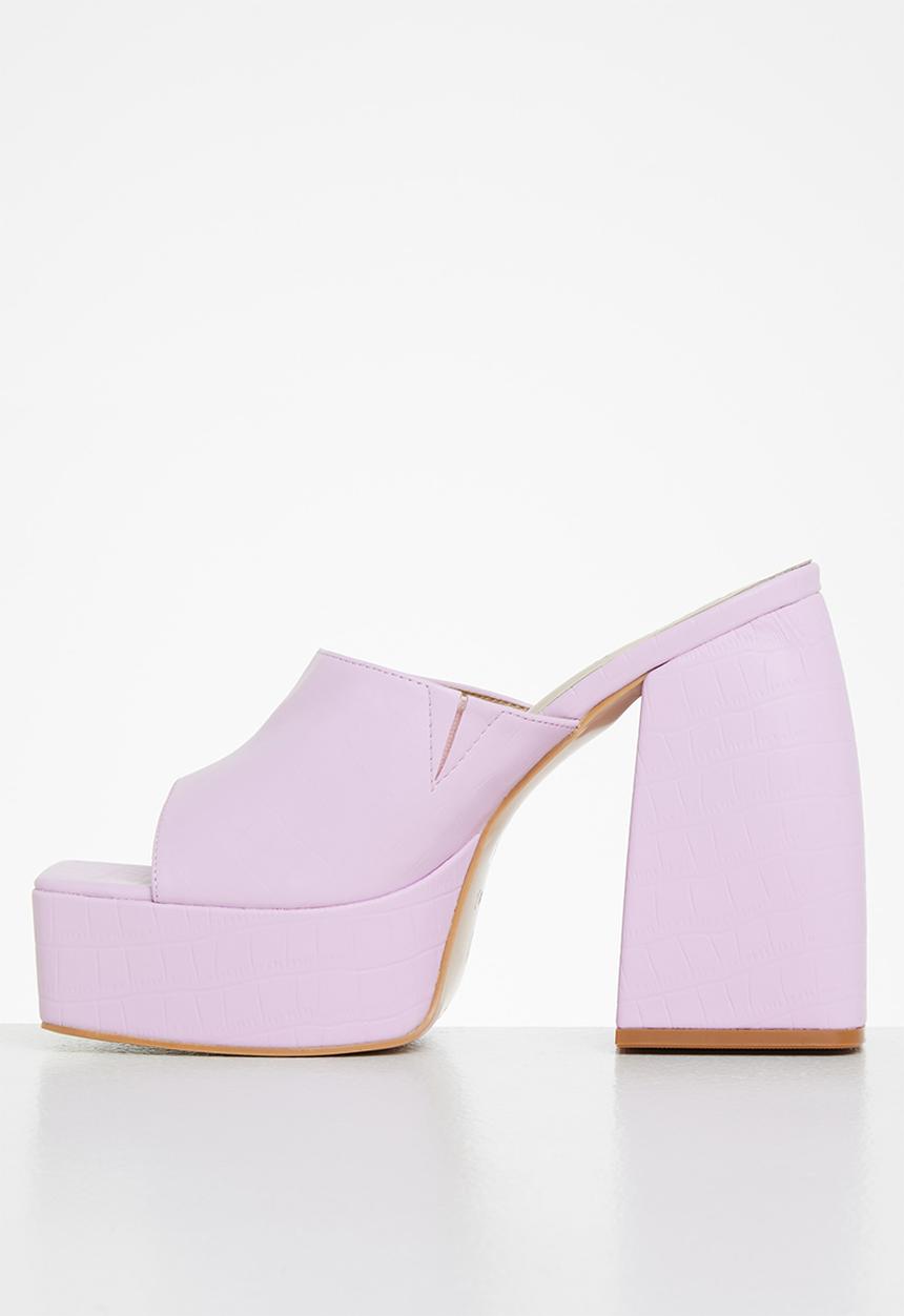 Z_Code_Z - Fhalayla square toe platform mule heel - lilac