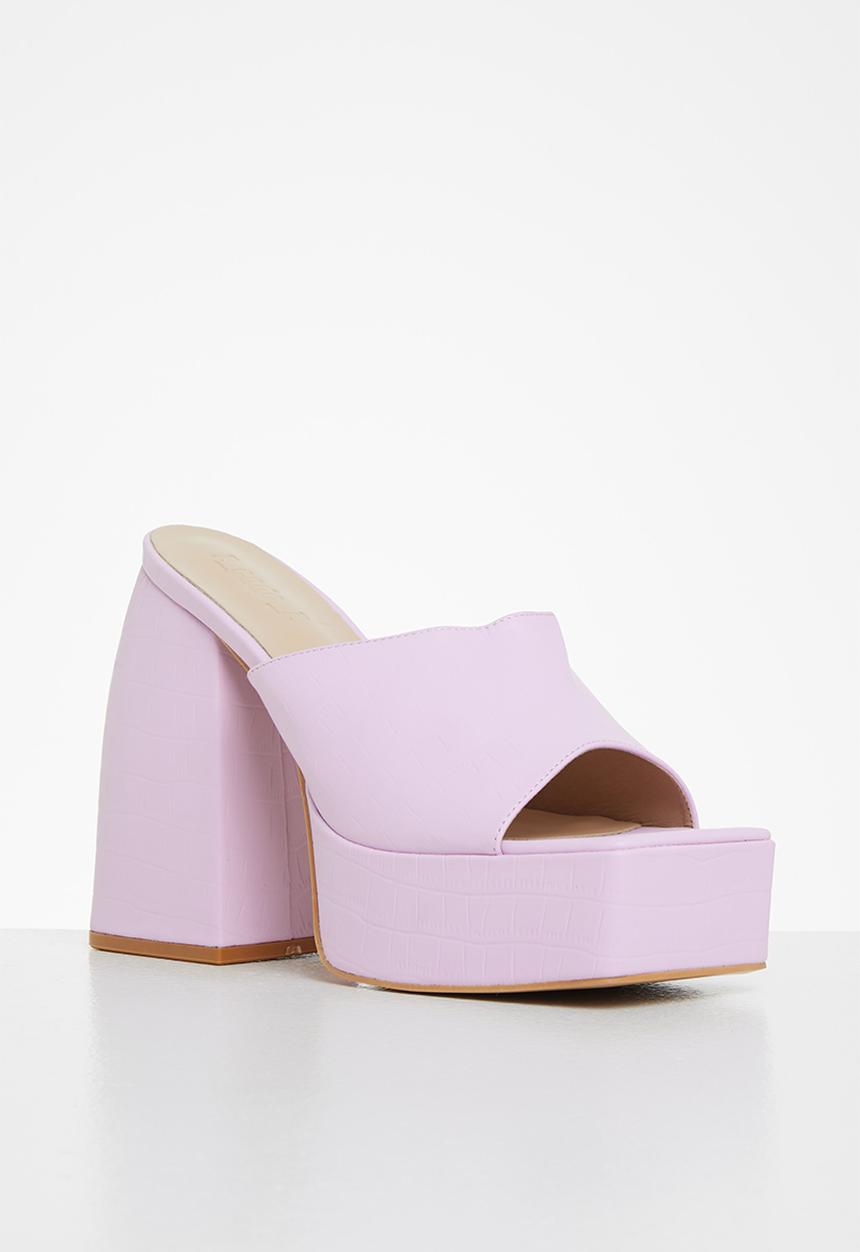 Z_Code_Z - Fhalayla square toe platform mule heel - lilac