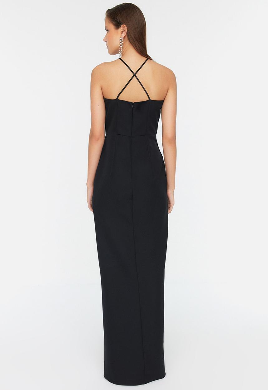 Trendyol - Halter neck maxi dress - black
