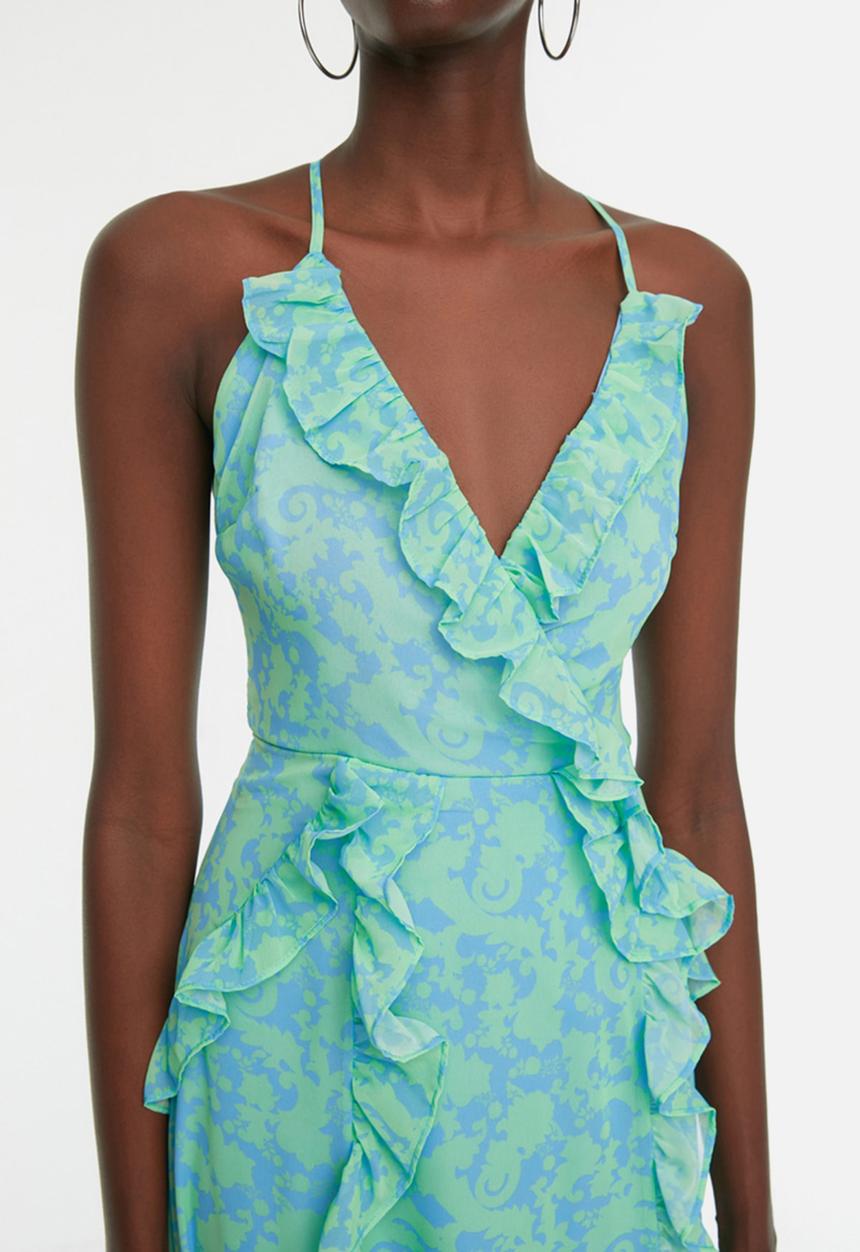 Trendyol - Ruffle detail maxi dress - mint