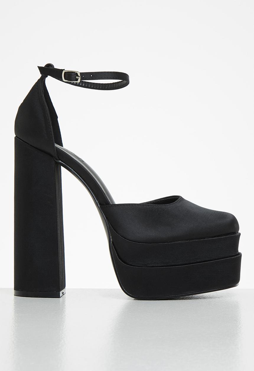 Z_Code_Z - Lillian ankle tie platform heel - black