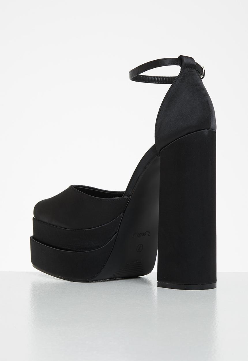 Z_Code_Z - Lillian ankle tie platform heel - black