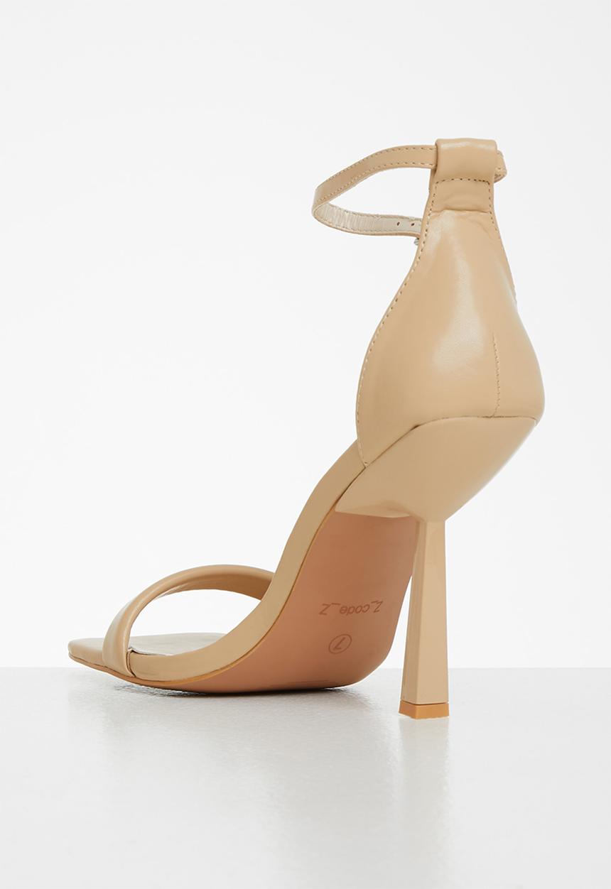 Z_Code_Z - Zoe ankle tie square toe heel - beige