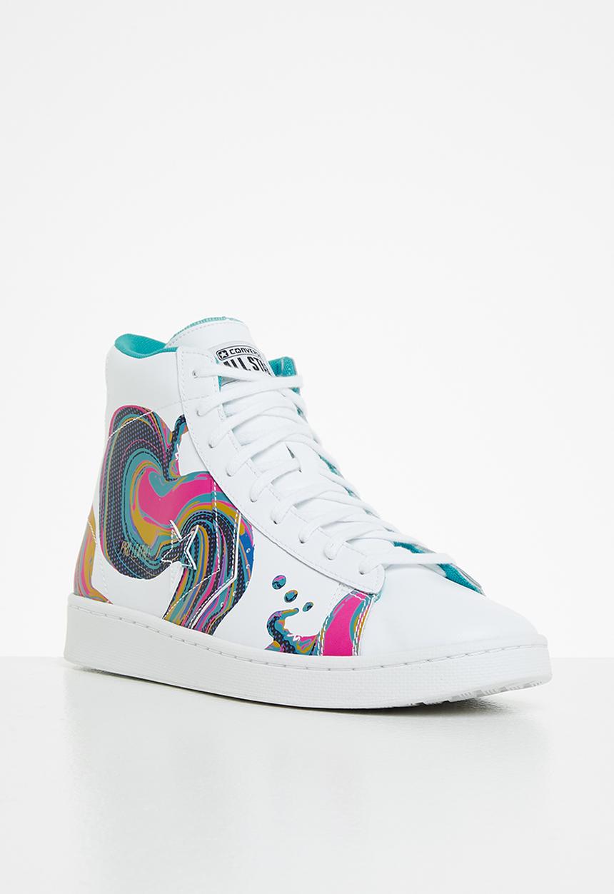Converse - Pro leather hi - white/prime pink/green