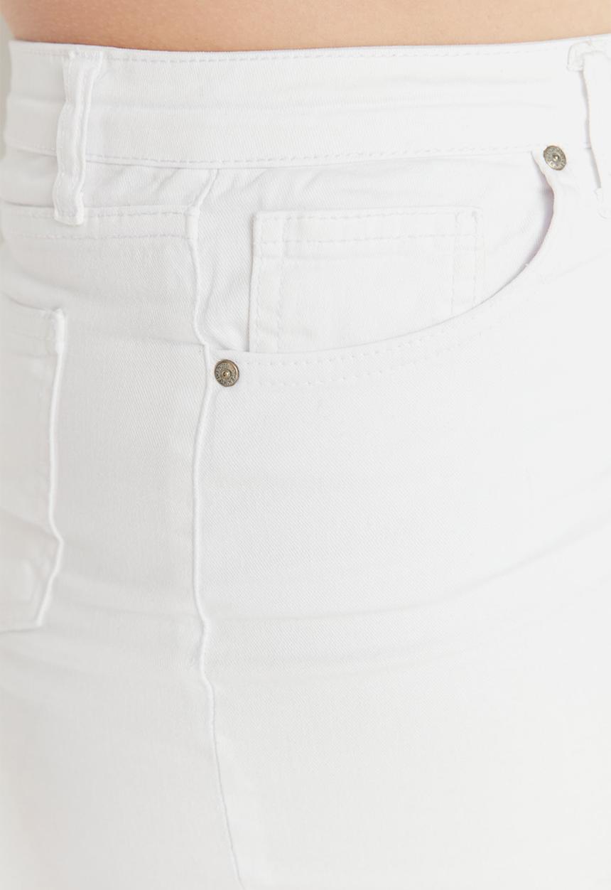 Trendyol - Plus high waist flare fit jeans - white
