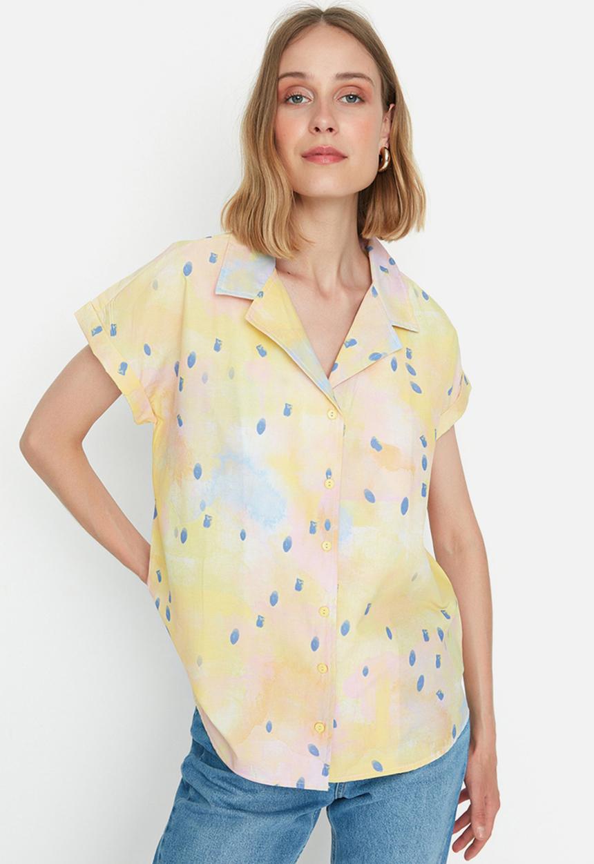 Trendyol - Tall short sleeve shirt - yellow