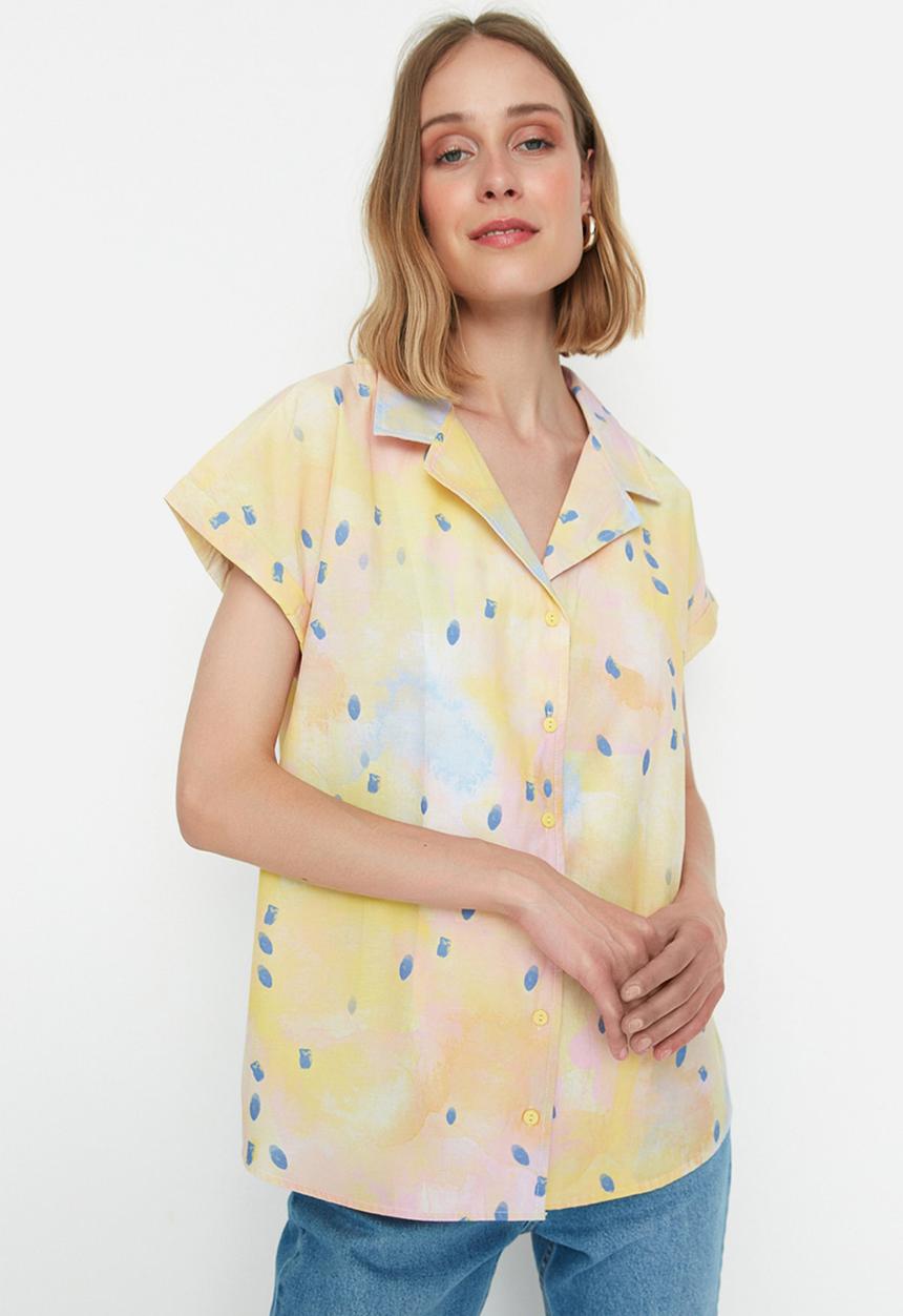Trendyol - Tall short sleeve shirt - yellow