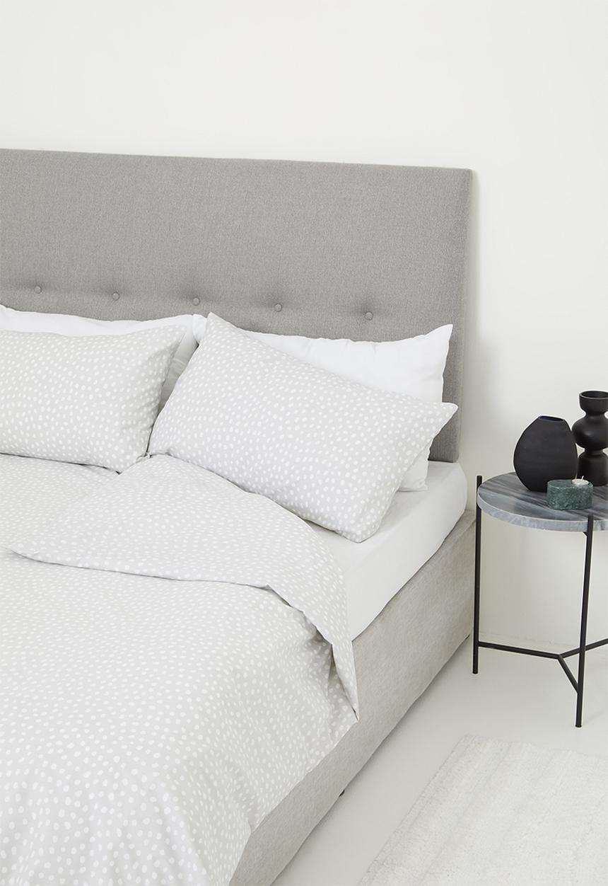 Sixth Floor - Dotty printed poly cotton duvet set - grey & white