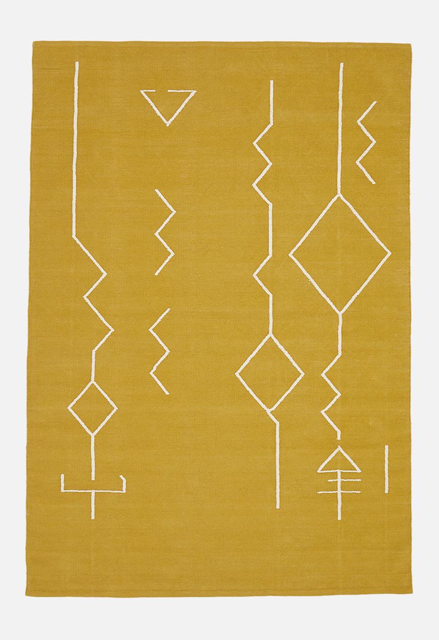 Sixth Floor - Sierra cotton woven rug - mustard yellow
