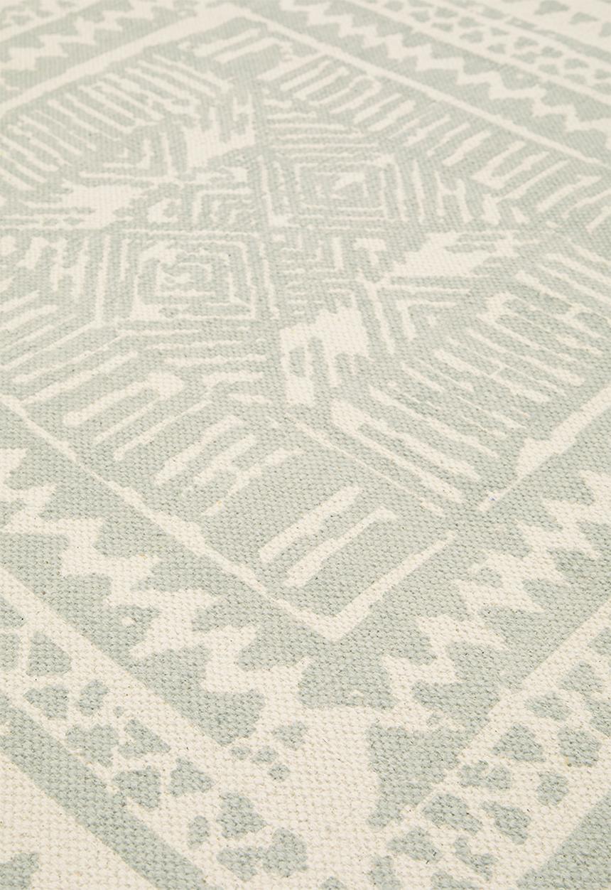 Sixth Floor - Block printed rug - blue