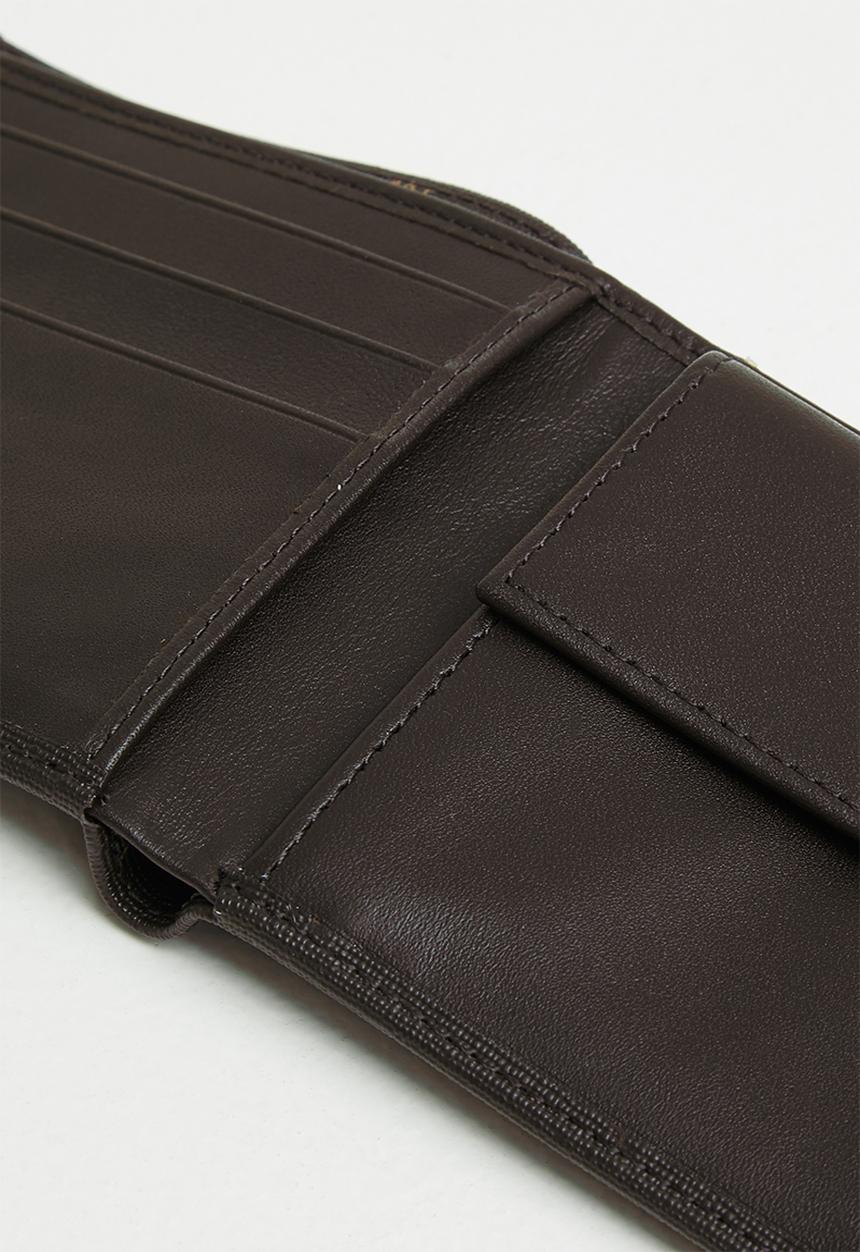 POLO - Monogram billfold with coin section - brown iconic