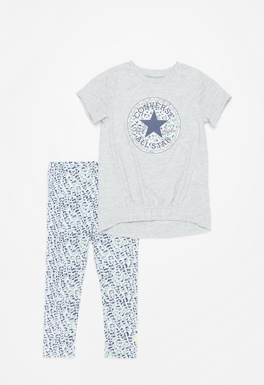 Converse - Cnvg tee & aop legging set - grey & blue