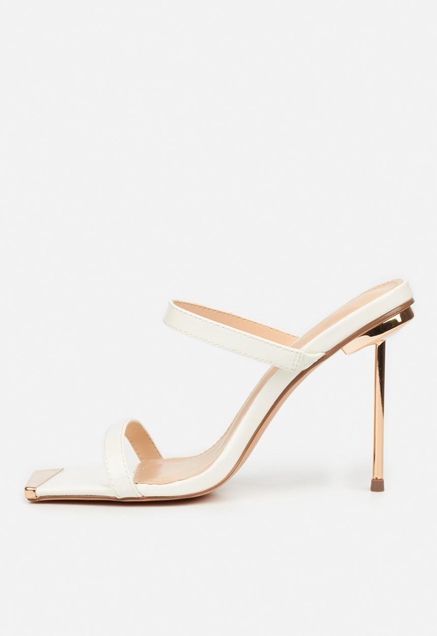 Miss Black - Swing1 barely there stiletto mule heel - white