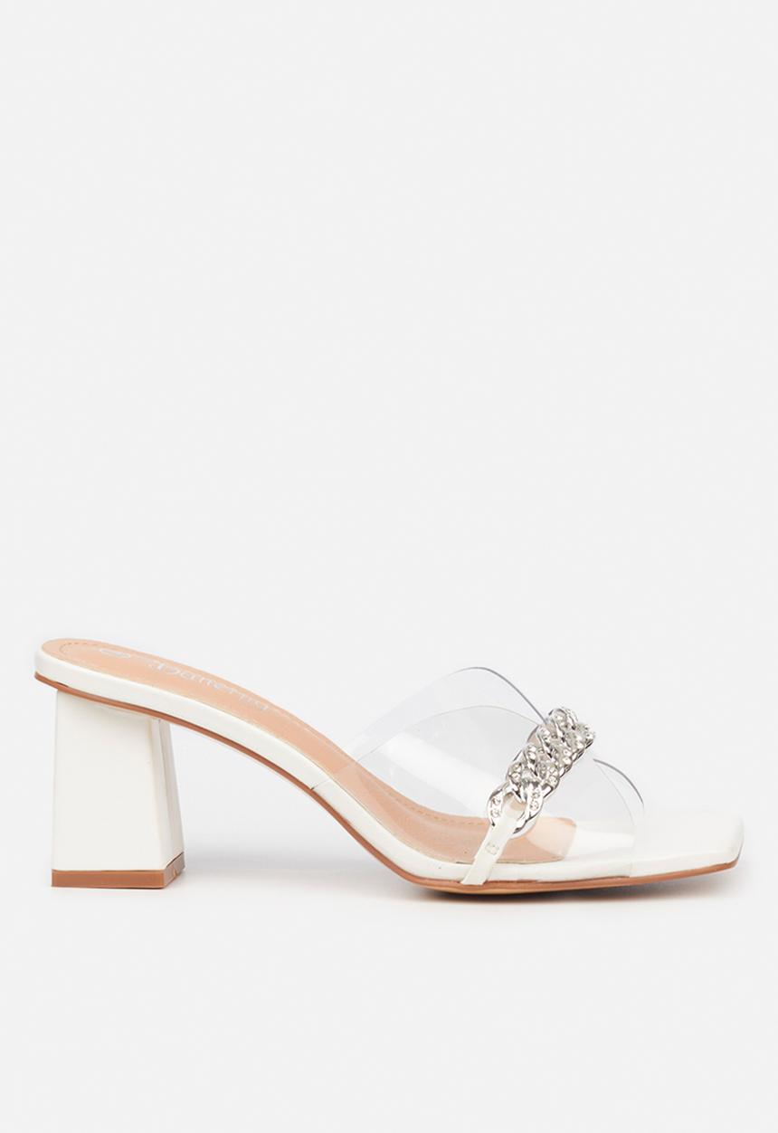 Butterfly Feet - Zoya 1 mule block heel - white