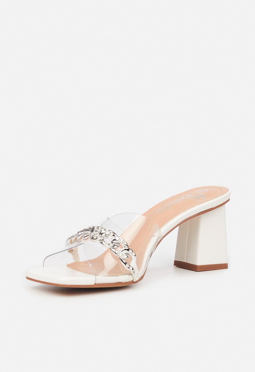 Butterfly Feet - Zoya 1 mule block heel - white