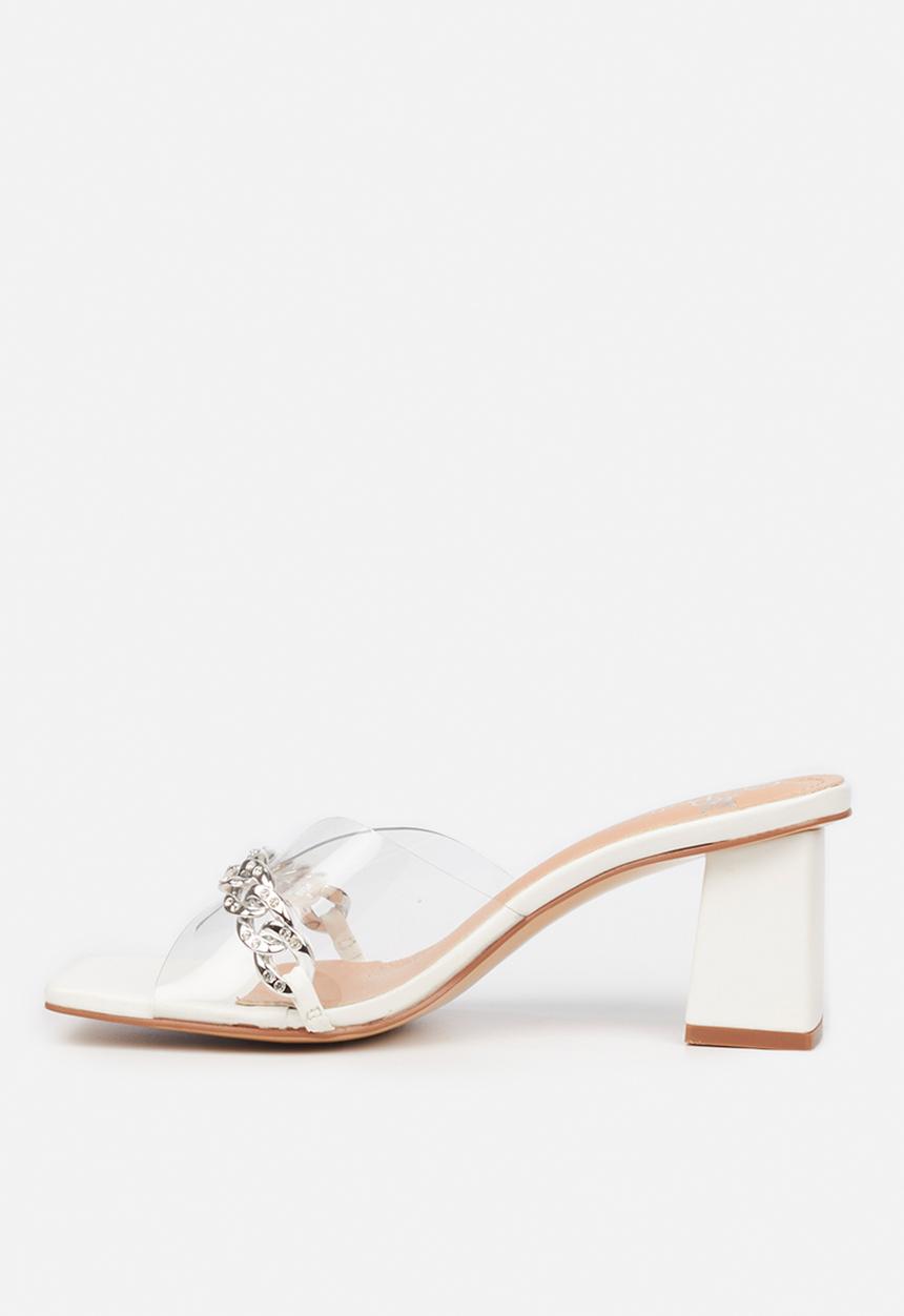 Butterfly Feet - Zoya 1 mule block heel - white