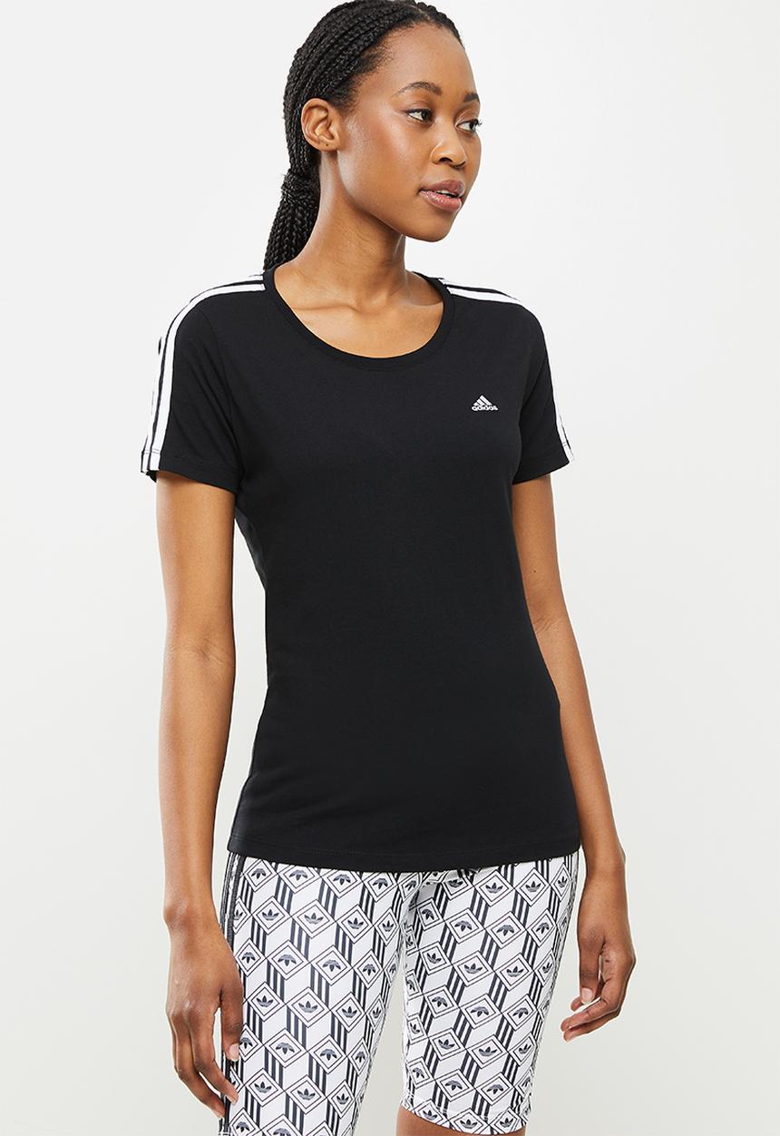 adidas Performance - W 3s short sleeve T-shirt - black & white