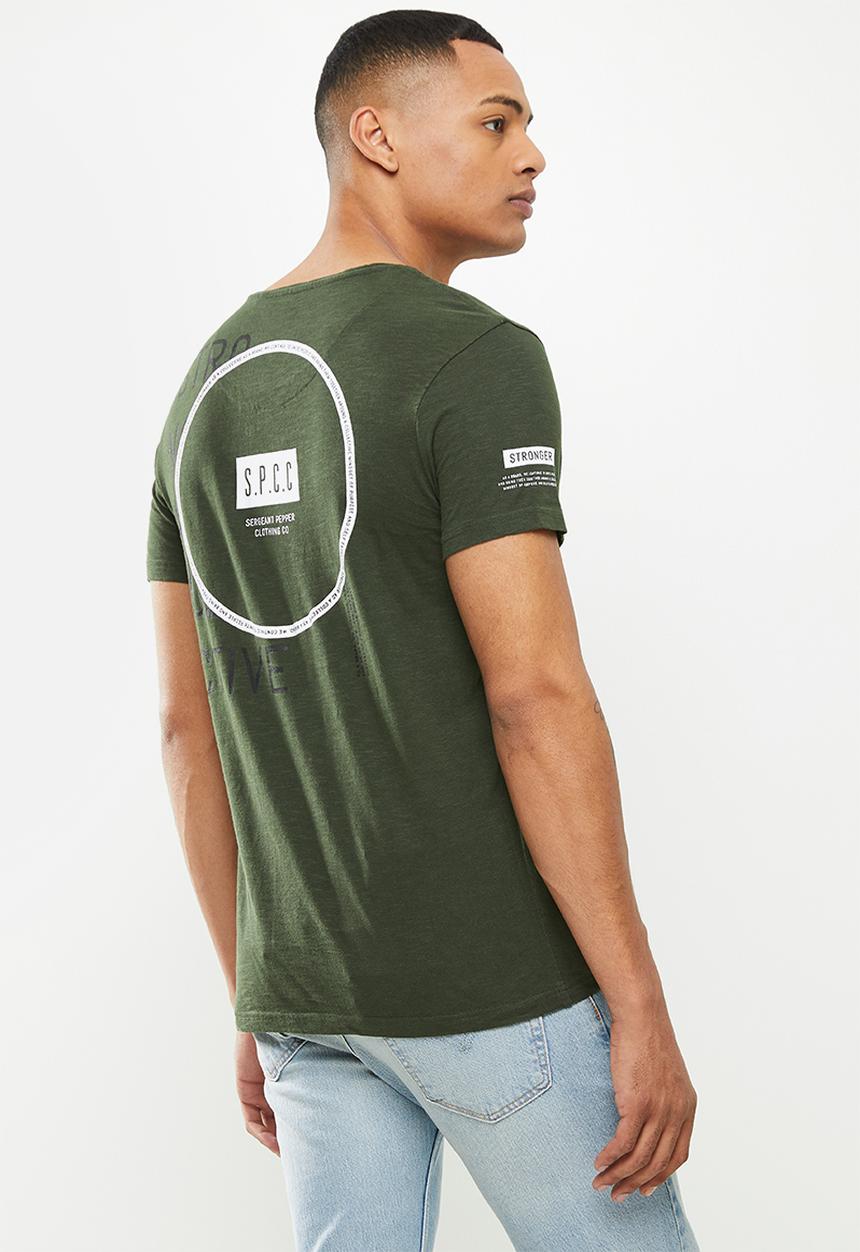 S.P.C.C - Parris regular fit straight hem tee - dark moss