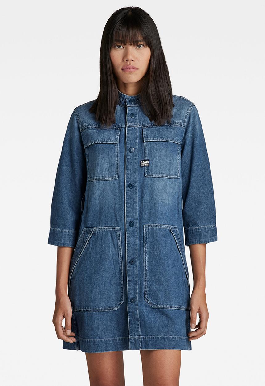 G-STAR - Shirt dress - antique faded space blue