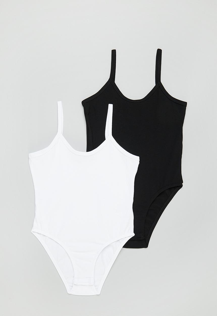Superbalist - 2 pack cami bodysuit - black & white