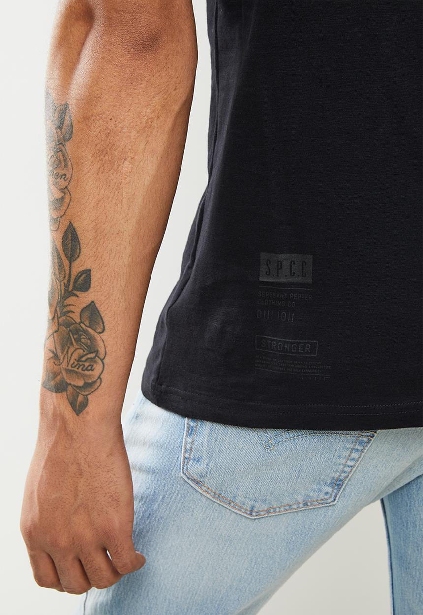 S.P.C.C - Everett regular fit straight hem tee - black