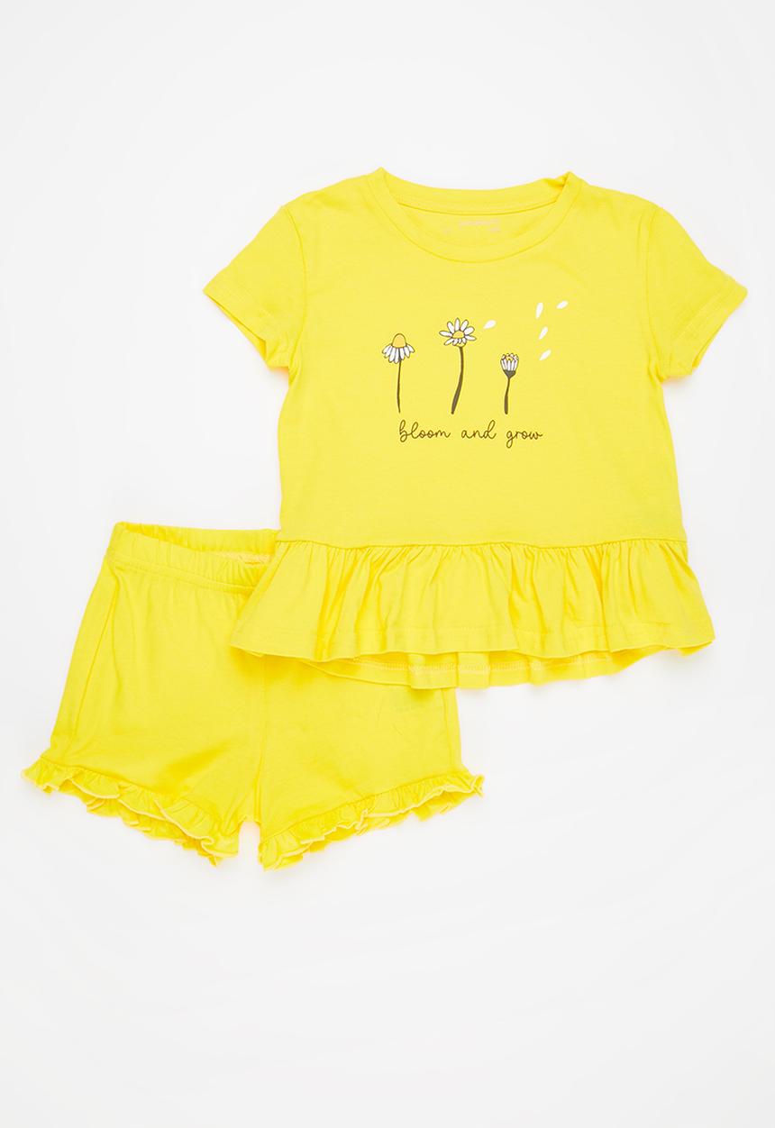 Superbalist Kids - Frill detail pj set - yellow