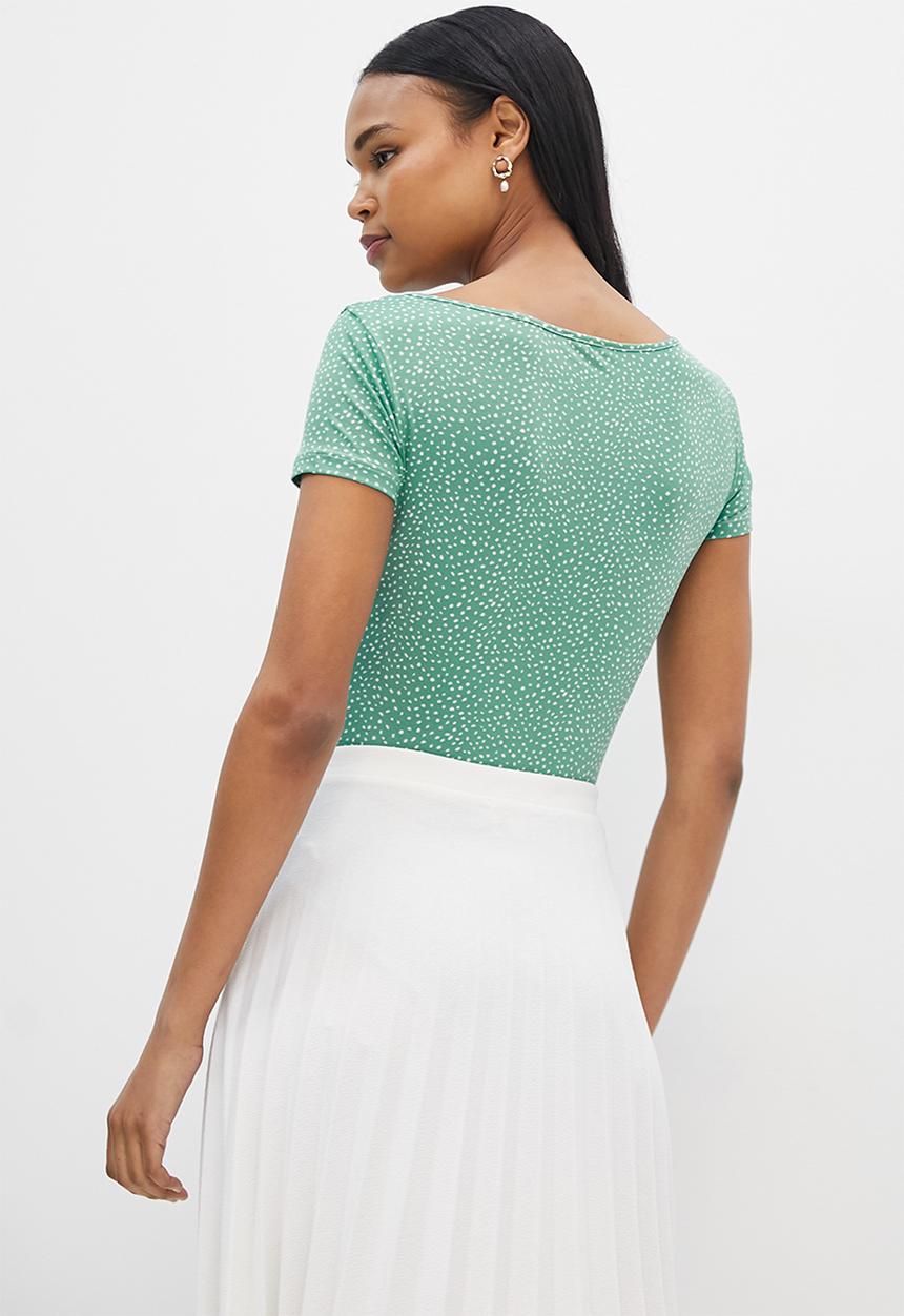 MILLA - Square neck ptd bodysuit - sage 