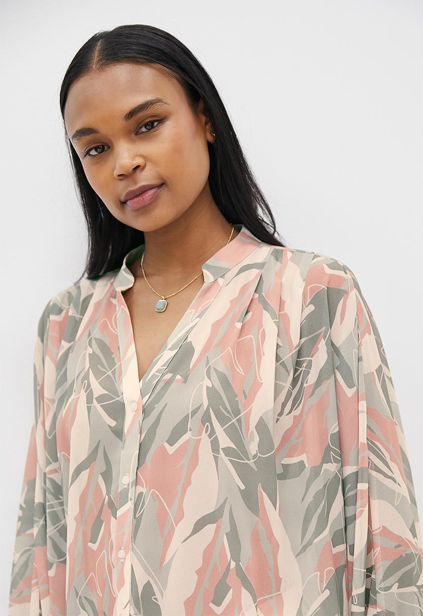 MILLA - Dolman sleeve button down top - multi