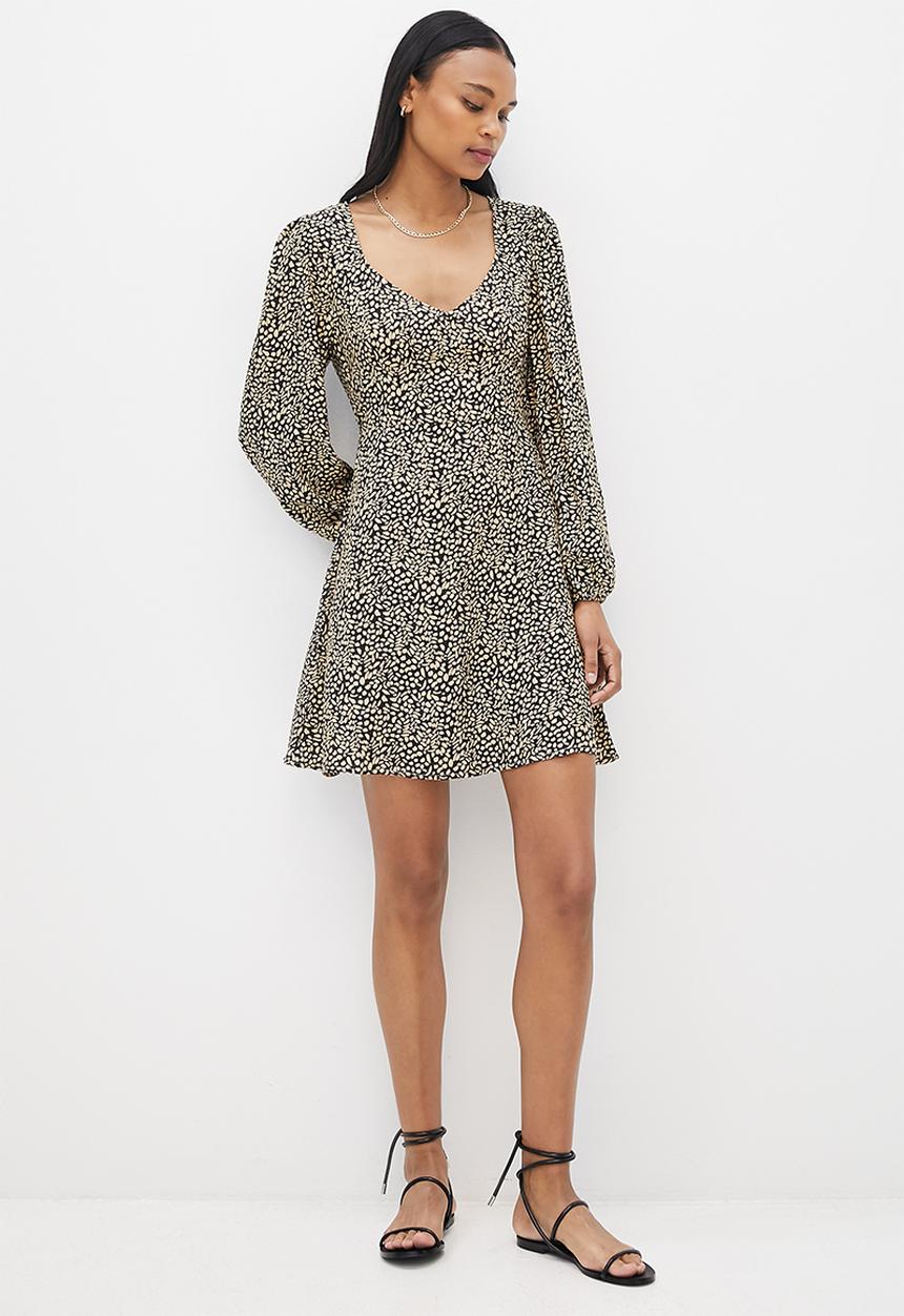 MILLA - Tie back mini dress - neutral & black
