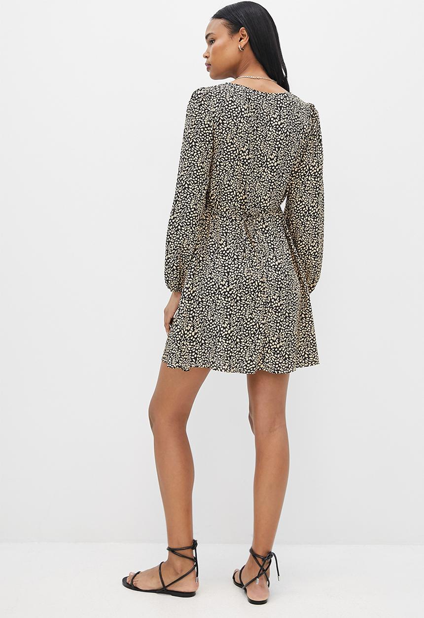 MILLA - Tie back mini dress - neutral & black