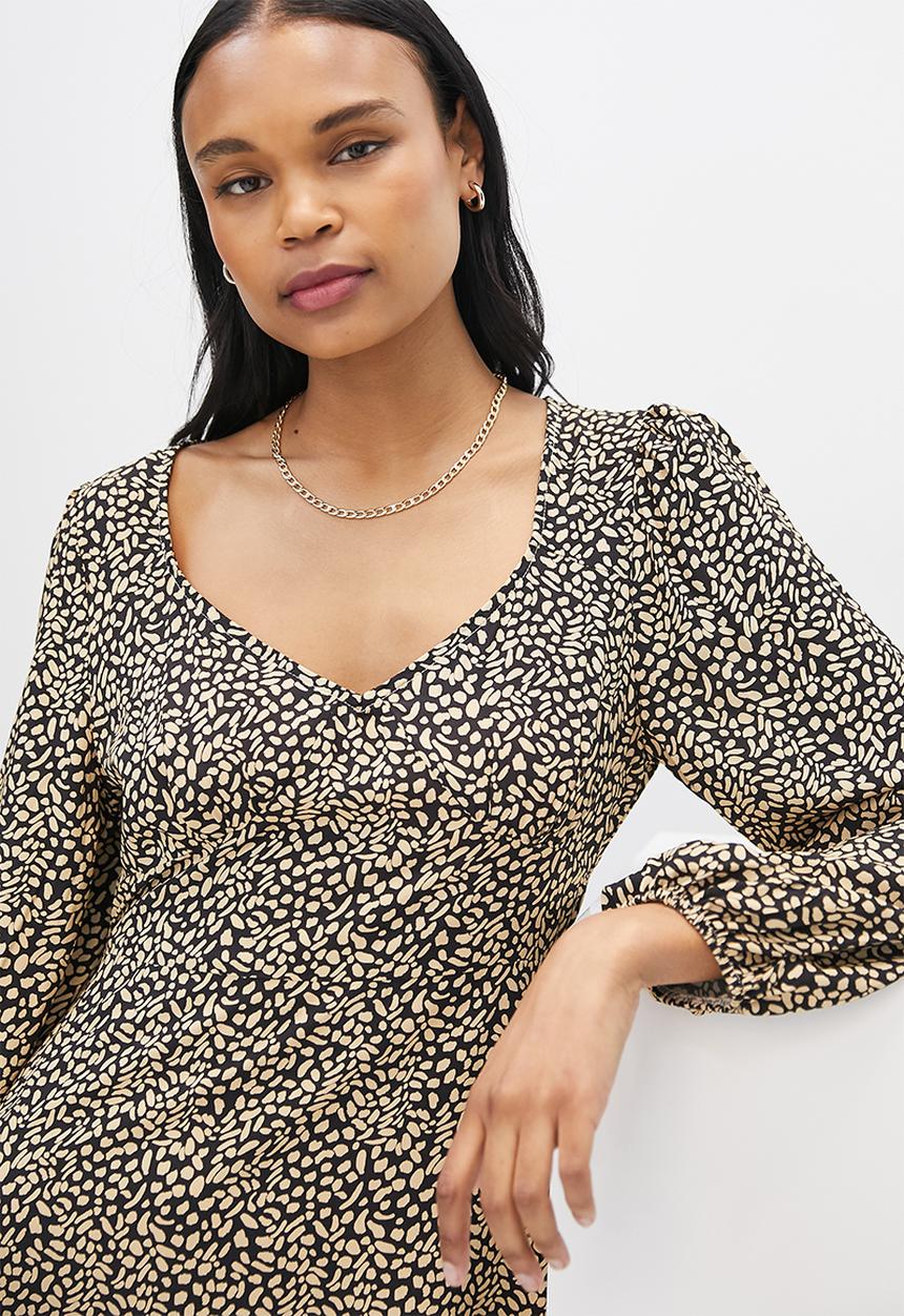 MILLA - Tie back mini dress - neutral & black
