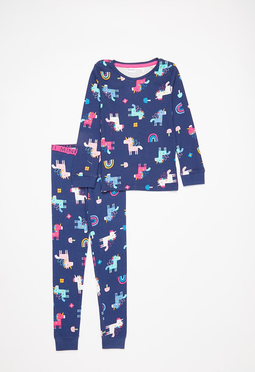 MINOTI - 2-Piece unicorn pyjama set - navy