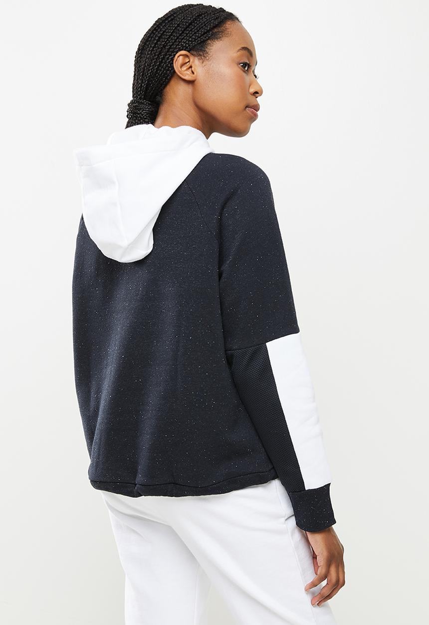 Under Armour - Rival + fleece hoodie - black & white