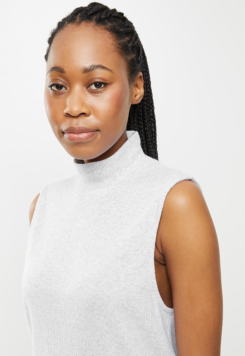 adidas Originals - Sleeveless rib dress - light grey heather