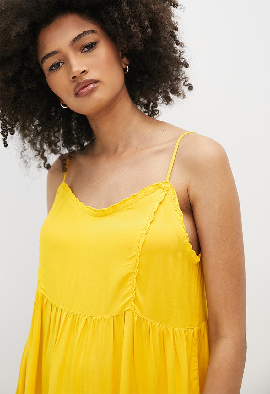 Blake - Tiered cami mini dress - golden rod