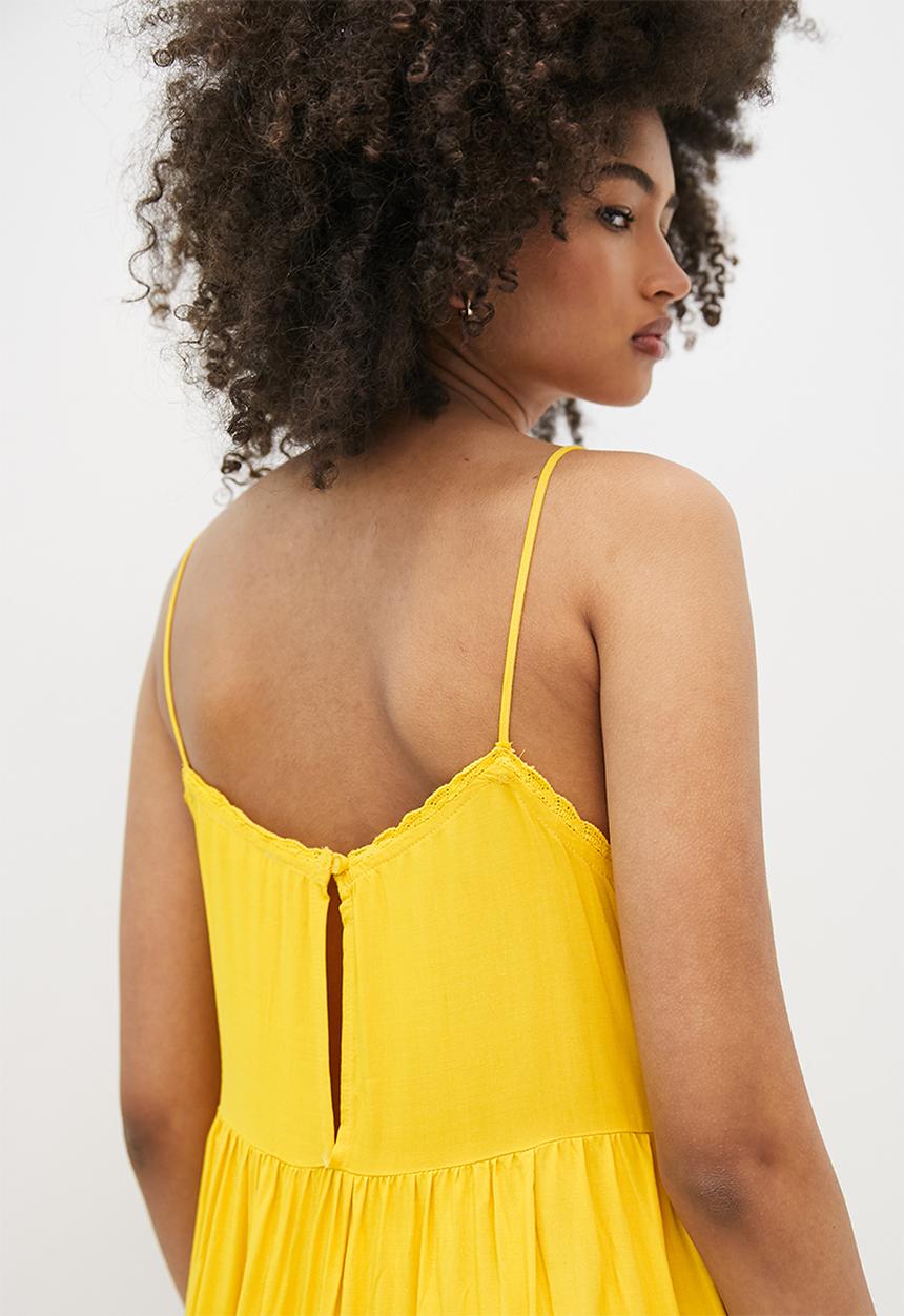 Blake - Tiered cami mini dress - golden rod