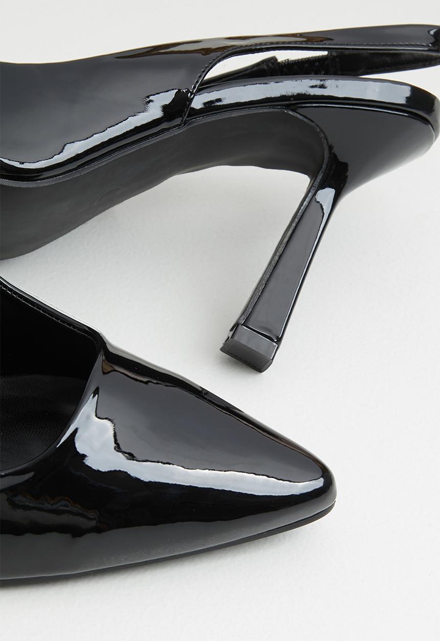 edit - Close toe sling-back - black