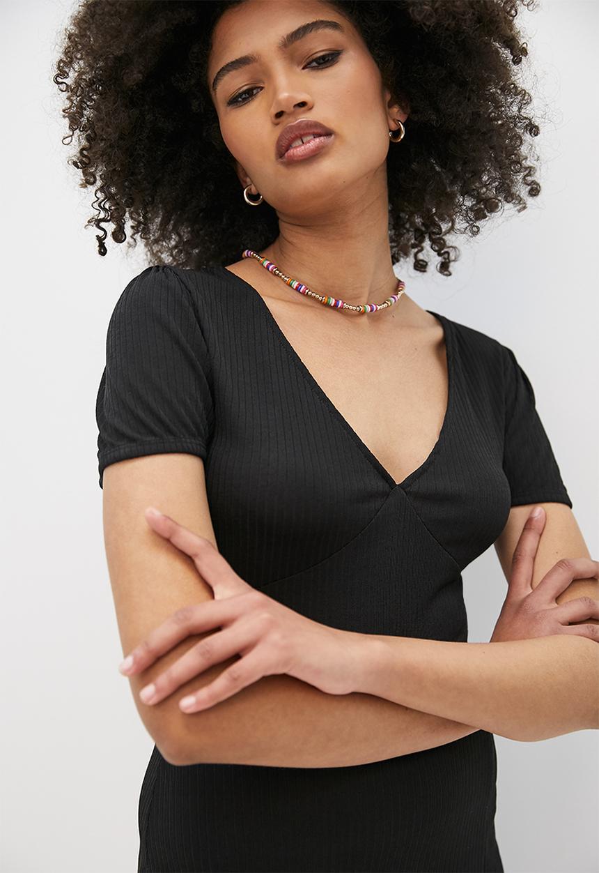 Blake - Fit and flare mini dress - black