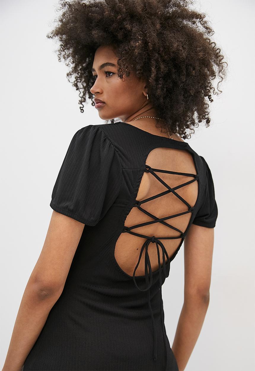 Blake - Fit and flare mini dress - black