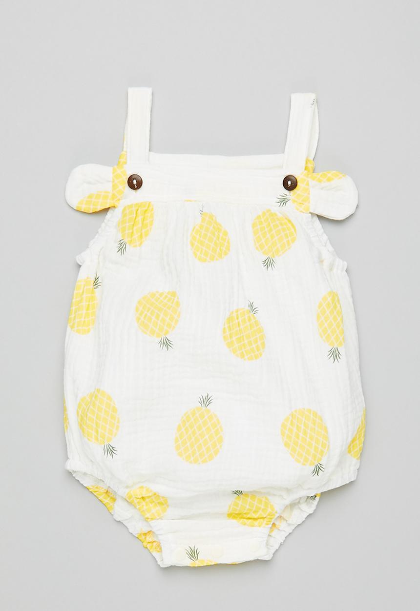 Pop Candy - Girls lemon romper - white & yellow
